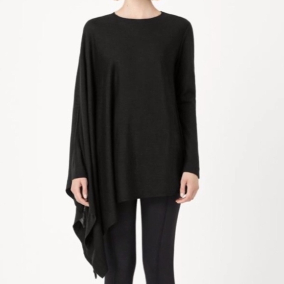 COS Asymmetric One Sleeve Wool Sweater in Charcoal Gray Size Medium - Picture 1 of 11